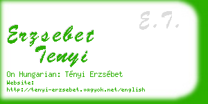 erzsebet tenyi business card