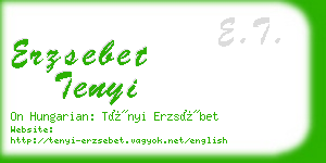 erzsebet tenyi business card